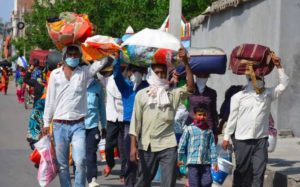 Migrant Workers traveling back to their homes