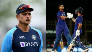 Ravi Shastri, Shreyas Iyer and Ishan Kishan Image Source: Getty