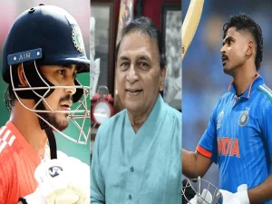 Ishan Kishan, Sunil Gavaskar, Shreyas Iyer (Left to Right)